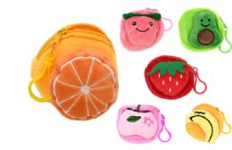 24 Bulk Plush Coin Purse (fruit)