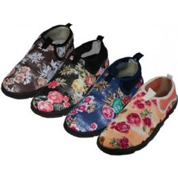 36 Bulk Women's Nylon TPR Outsole Floral Printed Water Shoes 5-10