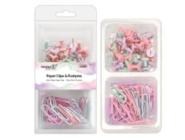 24 Bulk Macaroon Paper Clips & Push Pins 40 and 30pcs