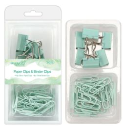 288 Bulk Macaroon Paper Clips Thumb Tacks Green