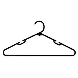12 Bulk 30 Pack Black Plastic Clothes Hangers
