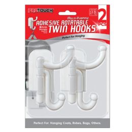 48 Bulk 2pk Adhesive Rotatable Twin Hooks