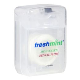 144 Bulk Travel Size Freshmint Waxed Mint Dental Floss - 12 yds.