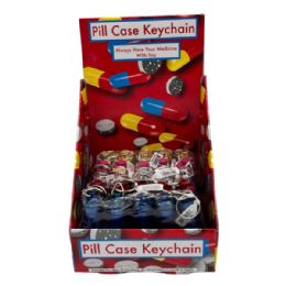 50 Bulk Pill Fob Case Keychain In Assorted Colors In Pdq Display