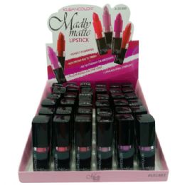 72 Bulk Kleancolor Madly Matte Densely Pigmented Lipstick In Assorted Colors In Countertop Display