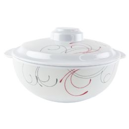 24 Bulk 8.3" Wavey Mlamine Handl Bowl W/ Lid