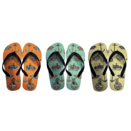 72 Bulk Boys Flip Flops 3 Assorted