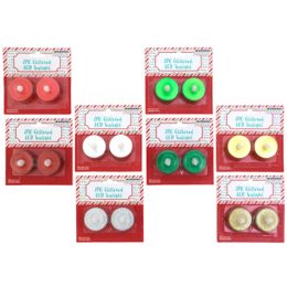 48 Bulk Tealight Led 2pk Glitter/metallic Red/green/silver/gold Colors 12pc/mdsgstrip ea