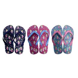 72 Bulk GIRLS FLIP FLOPS 3 ASSORTED