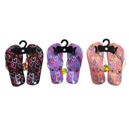 72 Bulk Girls Flip Flops 3 Assorted