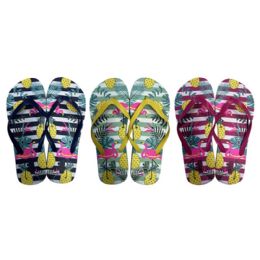 72 Bulk Ladies Flip Flops 3 Assorted