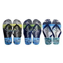 72 Bulk Men Flip Flops 3 Assorted