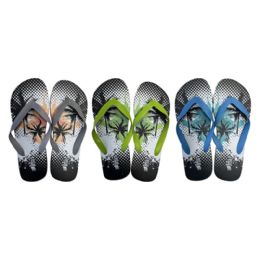 72 Bulk Men Flip Flops 3 Assorted