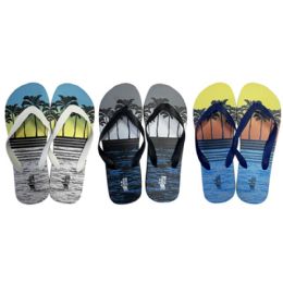 72 Bulk Men Flip Flops 3 Assorted