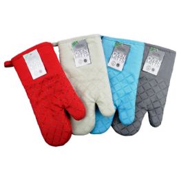 48 Bulk Prntd Silicone Oven Mitt 7"x12.5"