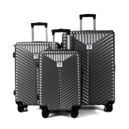 Bulk Leluxe Travel 3-Piece Luggage Set (28", 24", & 20" Carry On) - Black
