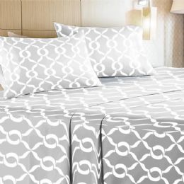 6 Bulk Brooke 6 Piece Microfiber Bed Sheet Set Full Size In Gray