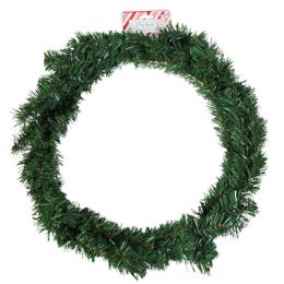 12 Bulk Pine Wreath Green 16in/65tips Christmas Header