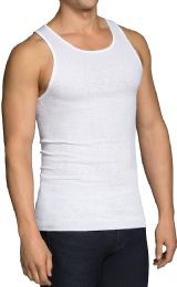432 Bulk Men Cotton Ribbed Tank Top A Shirt White Assorted Sizes S-xl