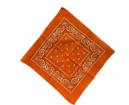 60 Bulk Orange Paisley Cotton Bandana