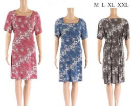 12 Bulk Medium Length Floral Dresses with waist ties