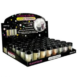 96 Bulk Kleancolor Loose Pigment Eyeshadow In  In Display