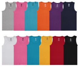 72 Bulk Yacht & Smith Women Cotton Ribbed Tank Top Assorted Colors Size M