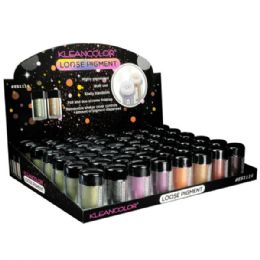 96 Bulk Kleancolor Loose Pigment Eyeshadow In 8 Colors Assorted In Display