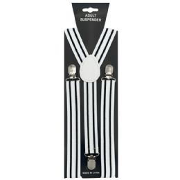12 Bulk Black And White Lines Suspender