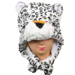 12 Bulk White Leopard Hat