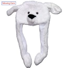 12 Bulk Polar Bear Hat With Moving Ears