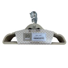 10 Bulk 20pk Velvet Hanger Ivory/sliver