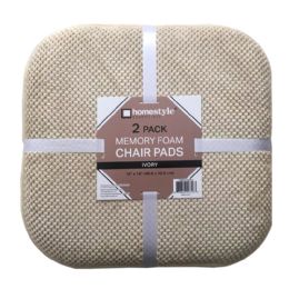 6 Bulk 2pk Ivory Memory Foam Chair Pads