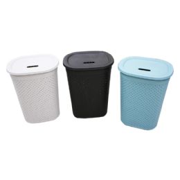12 Bulk 55l Plastic Laundry Basket With Lid