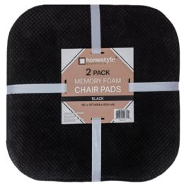 6 Bulk 2pk Black Memory Foam Chair Pads