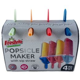 48 Bulk Set Of 4pc Plastic Popsicle Molds
