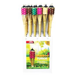 24 Bulk 36" Bamboo Torch In Display