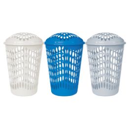 12 Bulk 54l Plastic Laundry Basket With Lid