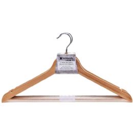 24 Bulk 05pk Wooden Hanger Natural