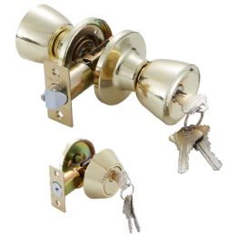 6 Bulk 2pk Gold TwisT-Latch/deadbolt Set
