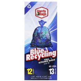 24 Bulk 12ct Hardy Bag13gal Blu Recy Ktcn Bag