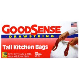 9 Bulk 16ct 13gal Goodsense Tall Kitchen Bag