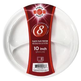 36 Bulk 10" White Microwave Portion Plate 8ct