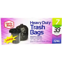 24 Bulk 7ct Hardy Bag33gal H.d Black Trsh Bag