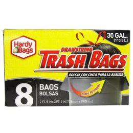 24 Bulk 8ct Hardy Bag30gal D.s Black Trsh Bag