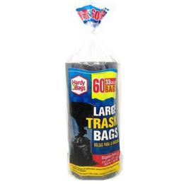 12 Bulk 60ct Hardy Bag33gal Blck Lrg Trsh Bag