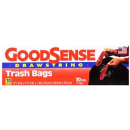 9 Bulk 30 Gal 10ct Gds Drawstring Trash Bags