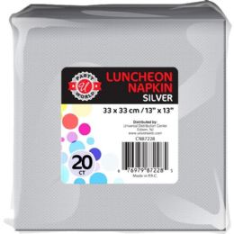 36 Bulk 20ct 13"x13" Silver Luncheon Napkin