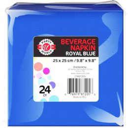 36 Bulk 24ct 9.8"x9.8" R Blue Beverage Napkin