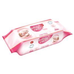 24 Bulk 0ct "u" Baby Wipes Fliptop (pink)